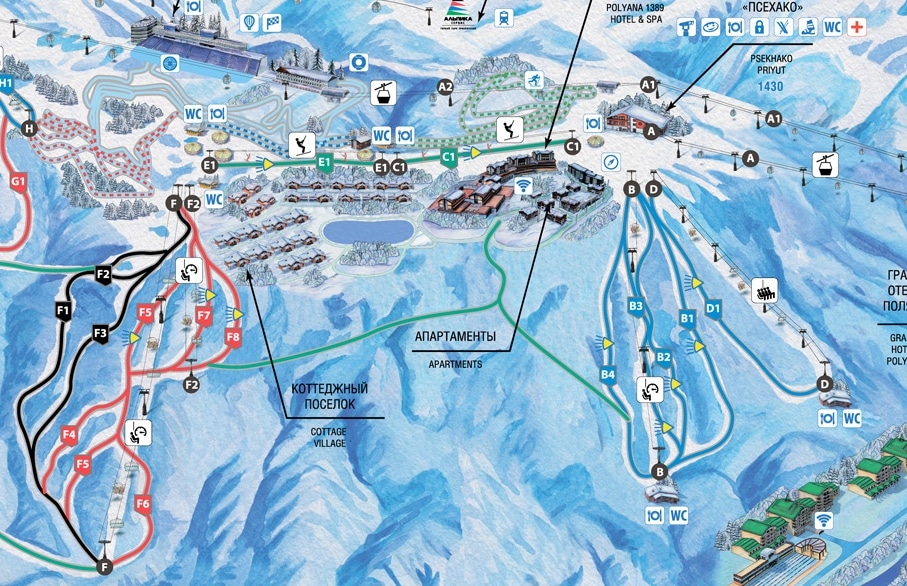 Как научиться кататься на горных лыжах - выбор трасс