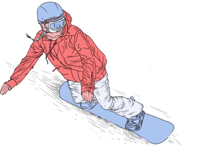 Сноубордисты катаются боком, к этому надо привыкнуть