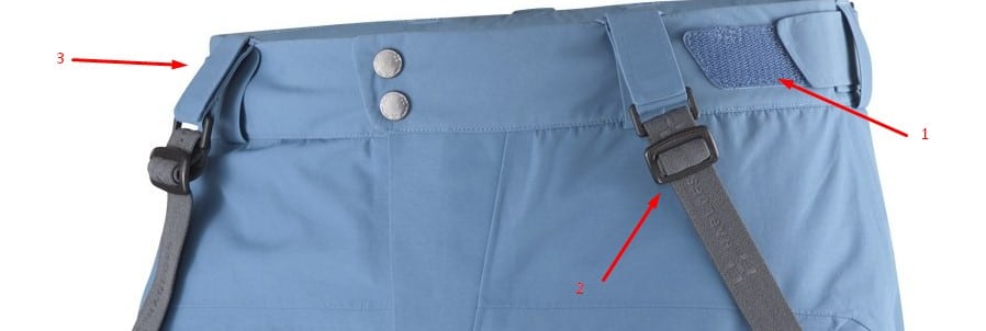Горнолыжные штаны Haglofs Chute III - подтяжки и регулировка размера пояса
