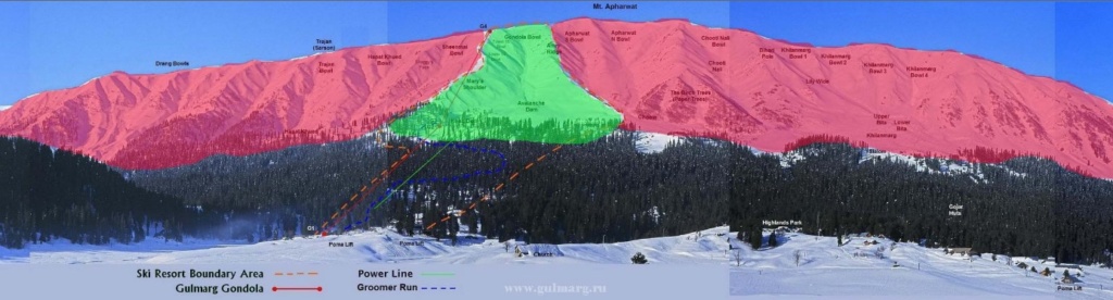 Карта горнолыжного курорта Гульмарг